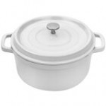 GET CA-012-R/BK Heiss 4.5 Qt. Red Enamel Coated Cast Aluminum Round Dutch Oven with Lid