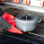 GET Heiss 6.5 Qt. Gray Enamel Coated Cast Aluminum Round Dutch Oven with Lid CA-006-GR/BK/CC