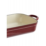 Valor 5.25 Qt. Merlot Enameled Cast Iron Roasting Pan / Casserole Dish - 13 1/2 Valor 5.25 Qt. Merlot Enameled Cast Iron Roasting Pan / Casserole Dish - 13 1/2