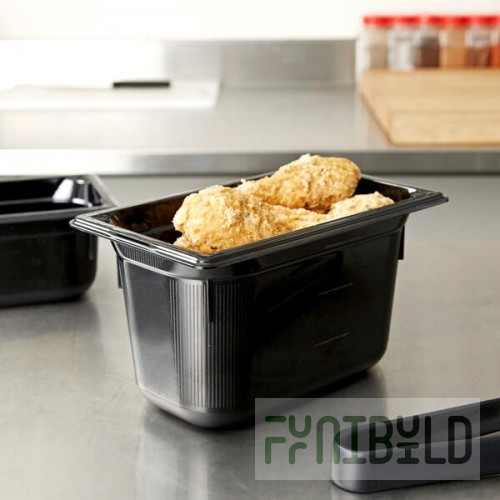 Vollrath 9046420 Super Pan® 1/4 Size Black High Heat Plastic Food Pan - 6
