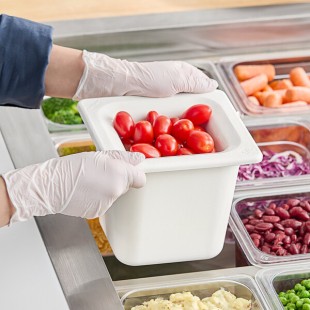 Carlisle CM110402 Coldmaster 1/6 Size White Cold ABS Plastic Food Pan - 6