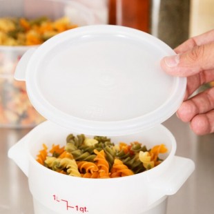 Cambro 1 Qt. White Round Polyethylene Food Storage Container Lid Cambro 1 Qt. White Round Polyethylene Food Storage Container Lid