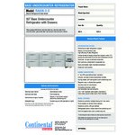 Continental Refrigerator RA93N-U-D 93