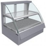 Hatco FSCDH-2PD Copper Flav-R-Savor Convected Air Curved Front Display Case with Humidity Control - 120/240V