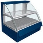 Hatco FSCDH-2PD Copper Flav-R-Savor Convected Air Curved Front Display Case with Humidity Control - 120/240V