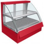 Hatco FSCDH-2PD Copper Flav-R-Savor Convected Air Curved Front Display Case with Humidity Control - 120/240V