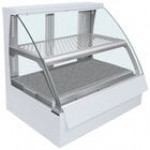 Hatco FSCDH-2PD Copper Flav-R-Savor Convected Air Curved Front Display Case with Humidity Control - 120/240V