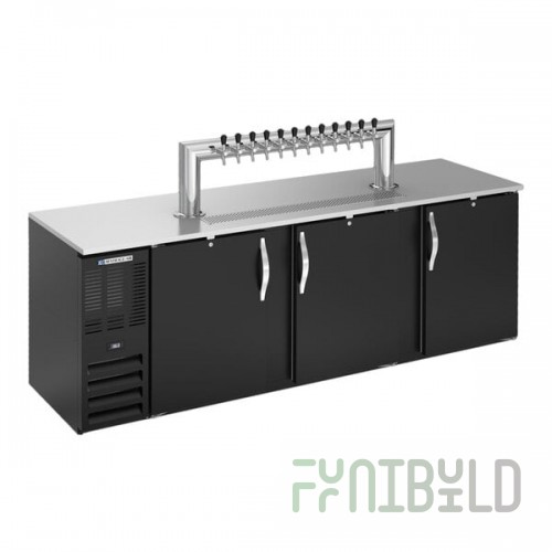 Beverage-Air DD94HC-B-12T 12 Tap Kegerator Beer Dispenser - Black, (5) 1/2 Keg Capacity