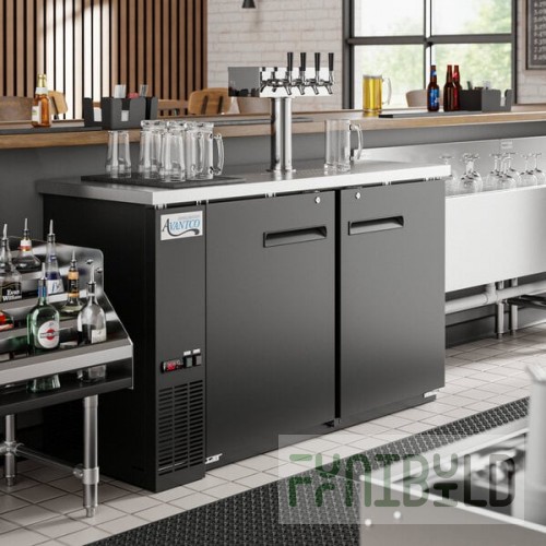Avantco UDD-2-HC Four Tap Kegerator Beer Dispenser - Black, (2) 1/2 Keg Capacity