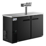 Avantco UDD-2-HC Four Tap Kegerator Beer Dispenser - Black, (2) 1/2 Keg Capacity Avantco UDD-2-HC Four Tap Kegerator Beer Dispenser - Black, (2) 1/2 Keg Capacity