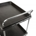 Metro BC2636-2DBL Black Utility Cart with Two Deep Ledge Shelves - 38 3/4