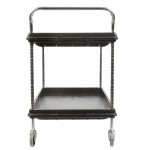 Metro BC2636-2DBL Black Utility Cart with Two Deep Ledge Shelves - 38 3/4