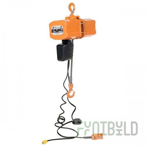 Vestil H-2000-1 2000 lb. Powered Hoist Chain with Container - 110V, 1 Phase, 1.6 hp