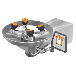 Guardian Equipment GBF1724 WideArea Wall Mounted Barrier-Free Eye and Face Wash Station with Stainless Steel Bowl