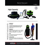 Atrix ATI55H-3 55 Gallon Barrel Vacuum with HEPA Filtration and Tool Kit - 120V, 500W Atrix ATI55H-3 55 Gallon Barrel Vacuum with HEPA Filtration and Tool Kit - 120V, 500W