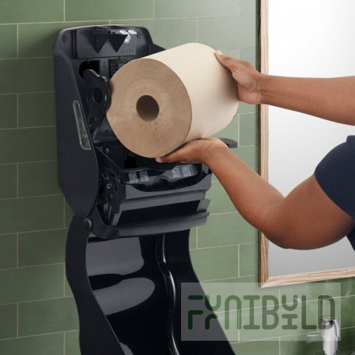 San Jamar EcoLogic T1100REBK Black Lever Roll Towel Dispenser