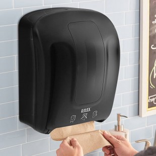 Lavex Black Manual Pull-Activated Paper Towel Dispenser Lavex Black Manual Pull-Activated Paper Towel Dispenser