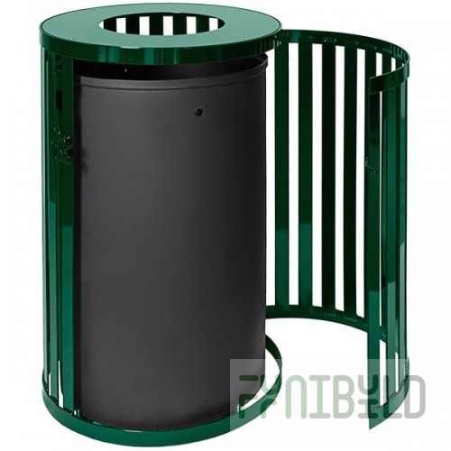 Ex-Cell Kaiser SCTP-40 HGR Streetscape Hunter Green Gloss 45 Gallon Round Outdoor Trash Can