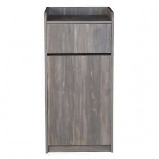 BFM Seating 35 Gallon Chestnut Square Waste Receptacle Enclosure