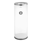 Lancaster Table & Seating 27 Gallon Clear Acrylic Round Decorative Trash Can with Stainless Steel Top