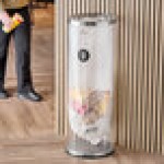 Lancaster Table & Seating 27 Gallon Clear Acrylic Round Decorative Trash Can with Stainless Steel Top