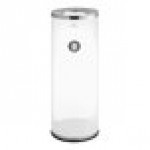 Lancaster Table & Seating 27 Gallon Clear Acrylic Round Decorative Trash Can with Stainless Steel Top