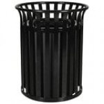 Ex-Cell Kaiser RC-SC2633 RBL Streetscape Blue Gloss 37 Gallon Round Classic Outdoor Recycling Bin