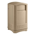 Rubbermaid® FG396400BEIG Plaza Beige Square Trash Can with Side Opening 50 Gallon