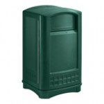 Rubbermaid® FG396400BEIG Plaza Beige Square Trash Can with Side Opening 50 Gallon