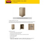 Rubbermaid® FG396400BEIG Plaza Beige Square Trash Can with Side Opening 50 Gallon