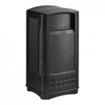 Rubbermaid® FG396400BEIG Plaza Beige Square Trash Can with Side Opening 50 Gallon