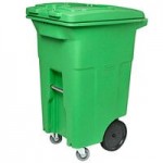 Toter ONA32-58235 Organics 32 Gallon Lime Green Rectangular Rotational Molded Rollout Cart with Lid Toter ONA32-58235 Organics 32 Gallon Lime Green Rectangular Rotational Molded Rollout Cart with Lid