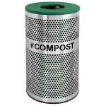 Ex-Cell Kaiser VCC-33 PERF SS Venue Collection 33 Gallon Perforated Stainless Steel Round Compost Bin Ex-Cell Kaiser VCC-33 PERF SS Venue Collection 33 Gallon Perforated Stainless Steel Round Compost Bin