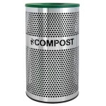 Ex-Cell Kaiser VCC-33 PERF SS Venue Collection 33 Gallon Perforated Stainless Steel Round Compost Bin Ex-Cell Kaiser VCC-33 PERF SS Venue Collection 33 Gallon Perforated Stainless Steel Round Compost Bin