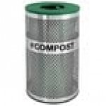 Ex-Cell Kaiser VCC-33 PERF SS Venue Collection 33 Gallon Perforated Stainless Steel Round Compost Bin Ex-Cell Kaiser VCC-33 PERF SS Venue Collection 33 Gallon Perforated Stainless Steel Round Compost Bin