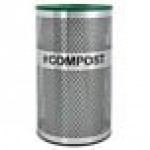 Ex-Cell Kaiser VCC-33 PERF SS Venue Collection 33 Gallon Perforated Stainless Steel Round Compost Bin Ex-Cell Kaiser VCC-33 PERF SS Venue Collection 33 Gallon Perforated Stainless Steel Round Compost Bin
