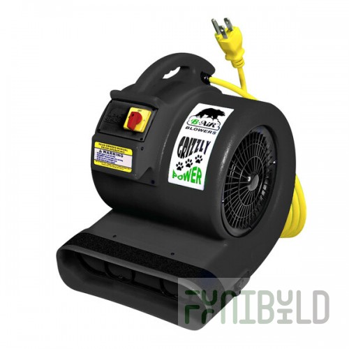 B-Air GP-1 Grizzly Black 3-Speed Air Mover - 1 hp