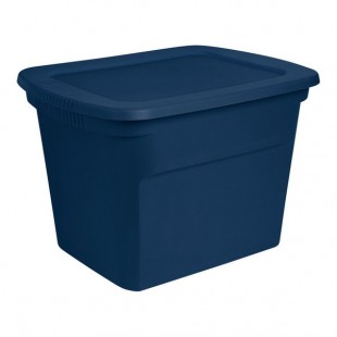 Sterilite 18 Gallon Marine Blue Storage Tote with Lid 17317408 - 8/Case