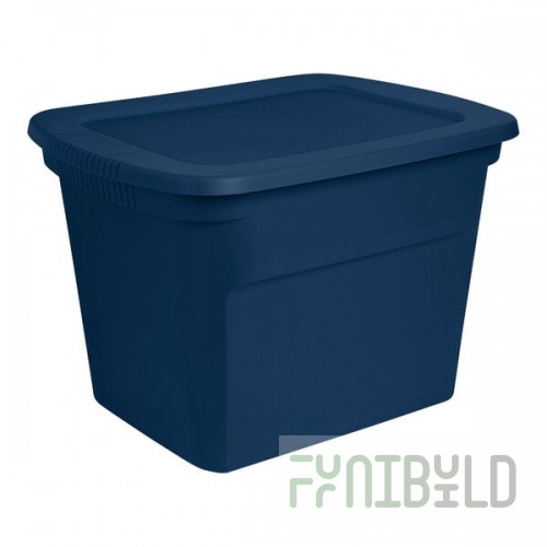 Sterilite 18 Gallon Marine Blue Storage Tote with Lid 17317408 - 8/Case