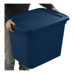 Sterilite 18 Gallon Marine Blue Storage Tote with Lid 17317408 - 8/Case