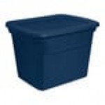 Sterilite 18 Gallon Marine Blue Storage Tote with Lid 17317408 - 8/Case