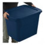 Sterilite 18 Gallon Marine Blue Storage Tote with Lid 17317408 - 8/Case