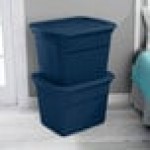 Sterilite 18 Gallon Marine Blue Storage Tote with Lid 17317408 - 8/Case
