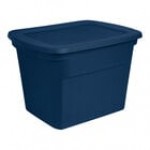 Sterilite 18 Gallon Marine Blue Storage Tote with Lid 17317408 - 8/Case