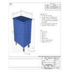 Wesco Industrial Products 272504 4 Bushel / 32 Gallon Blue Polyethylene Box Truck with 5