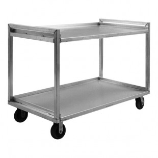 Lakeside PB2937 PrisonBilt Heavy-Duty Correctional Aluminum Two Shelf Utility Cart - 37 1/2