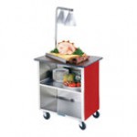 Lakeside 646G Heavy-Duty Stainless Steel Three Shelf Flat Top Utility Cart with Enclosed Base and Green Finish - 22 Lakeside 646G Heavy-Duty Stainless Steel Three Shelf Flat Top Utility Cart with Enclosed Base and Green Finish - 22