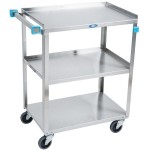 Lakeside 311 Standard Duty Stainless Steel 3 Shelf Utility Cart - 16 1/4