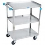 Lakeside 311 Standard Duty Stainless Steel 3 Shelf Utility Cart - 16 1/4