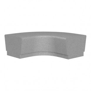 Wausau Tile Our Town 4' 90-Degree Curve Concrete Bench - 48